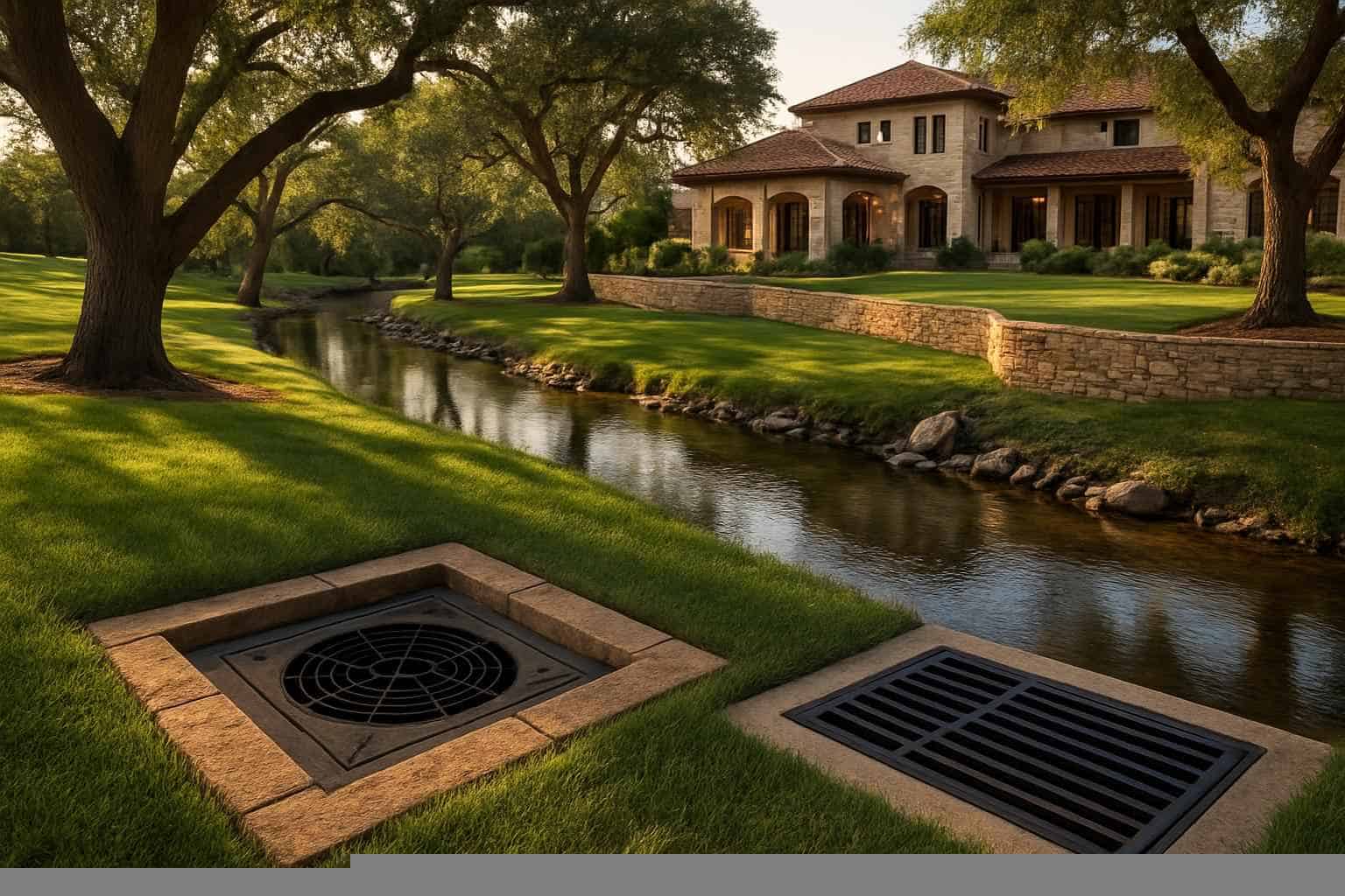 Drainage Solutions In Pipe Creek Texas 4 Catch Basins and Surface Drains in Pipe Creek Texas