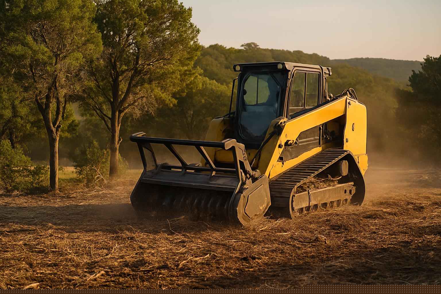 Cedar Eating In Pipe Creek Texas 4 Cedar Clearing With Mulcher in Pipe Creek Texas