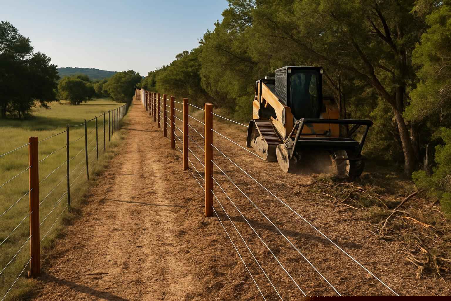 Cedar Clearing In Pipe Creek Texas 4 Cedar Fence Line Clearing in Pipe Creek Texas