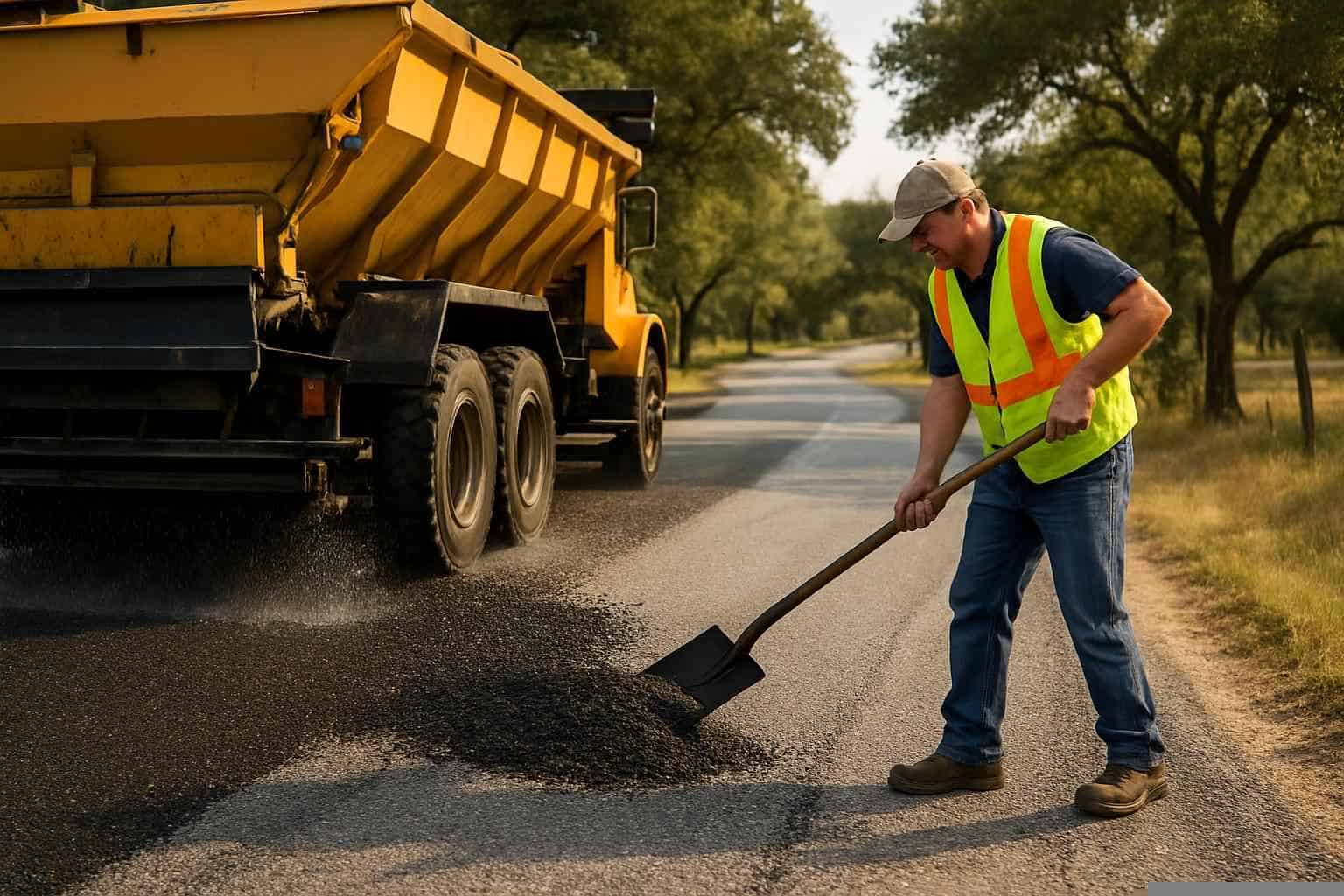 Chip Seal Repair in Pipe Creek Texas
