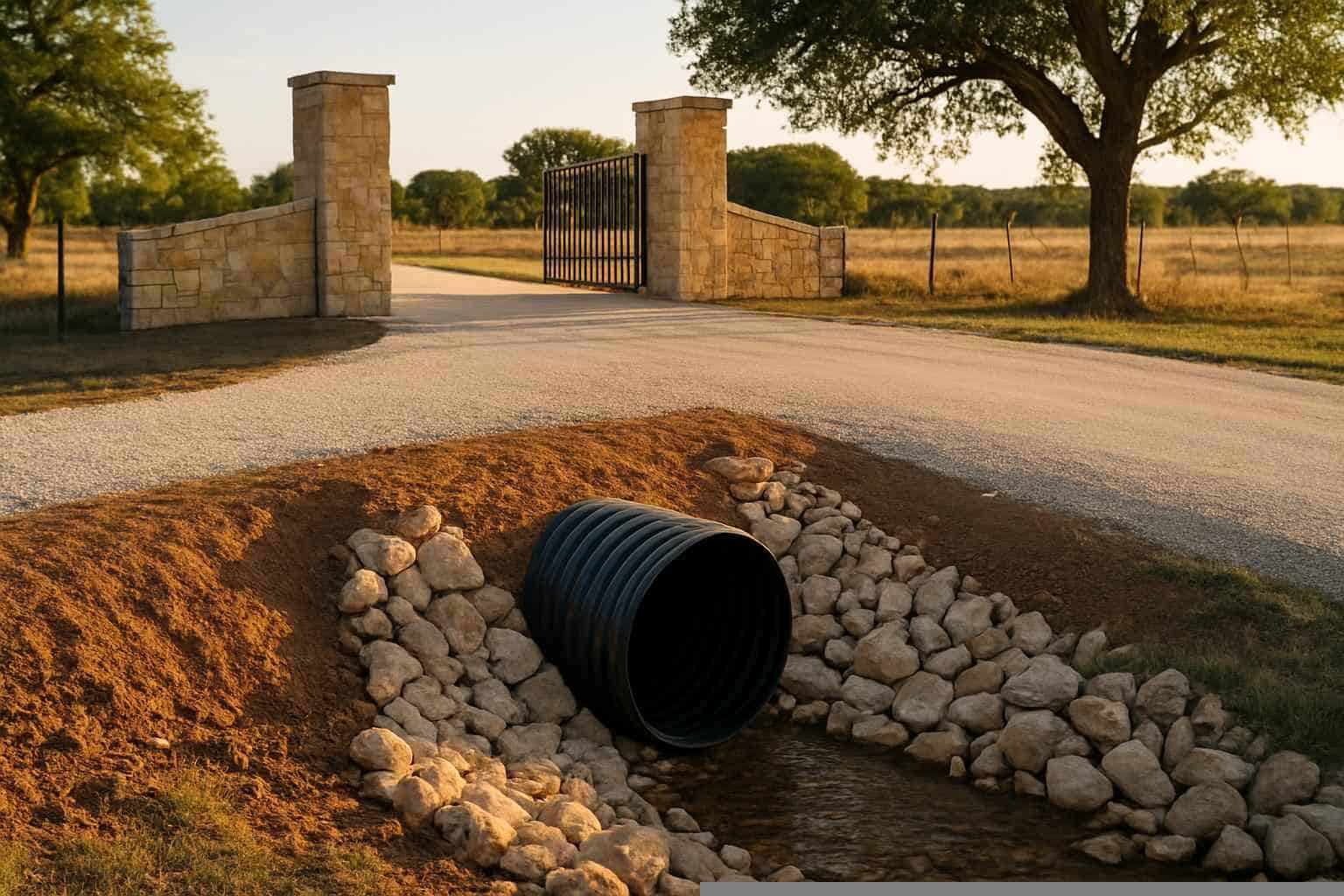 Culvert Install at Entrance in Mason Texas