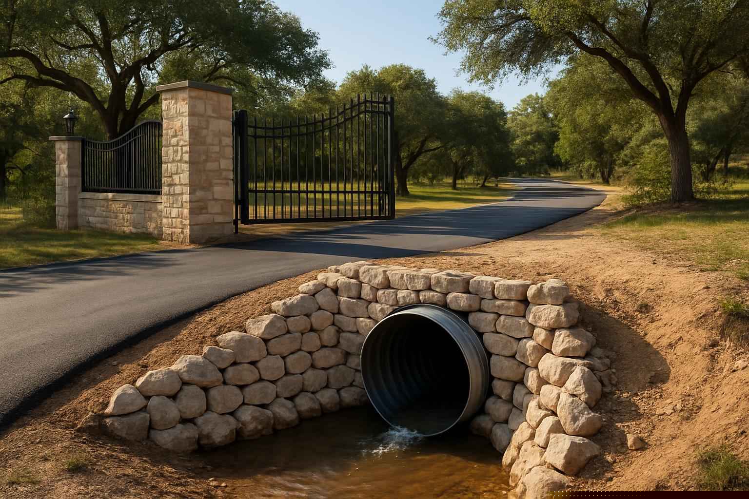 Culvert Install at Entrance in Pipe Creek Texas