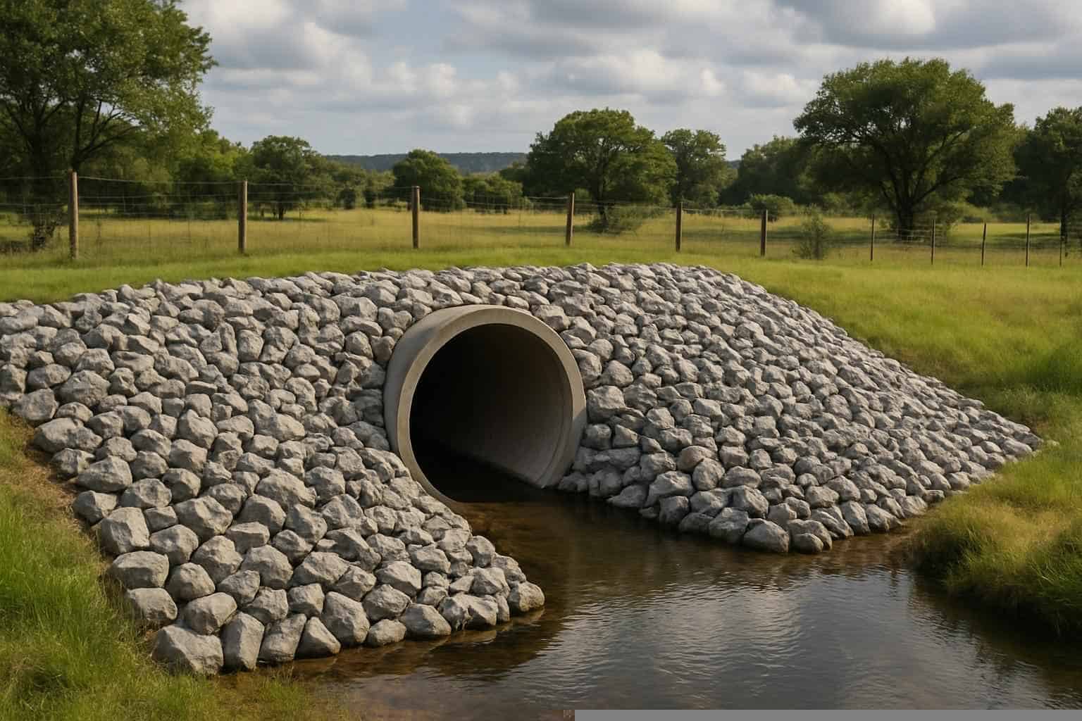 Culvert Installation In Mason Texas 5 Culvert Riprap Protection in Mason Texas