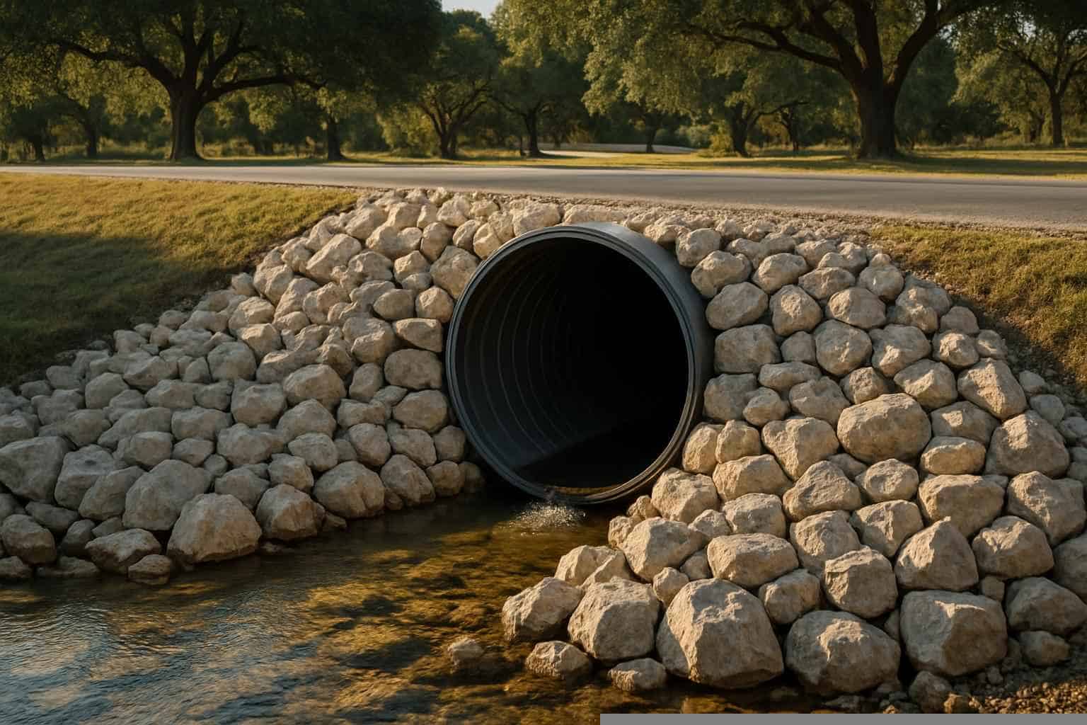 Culvert Installation In Pipe Creek Texas 5 Culvert Riprap Protection in Pipe Creek Texas