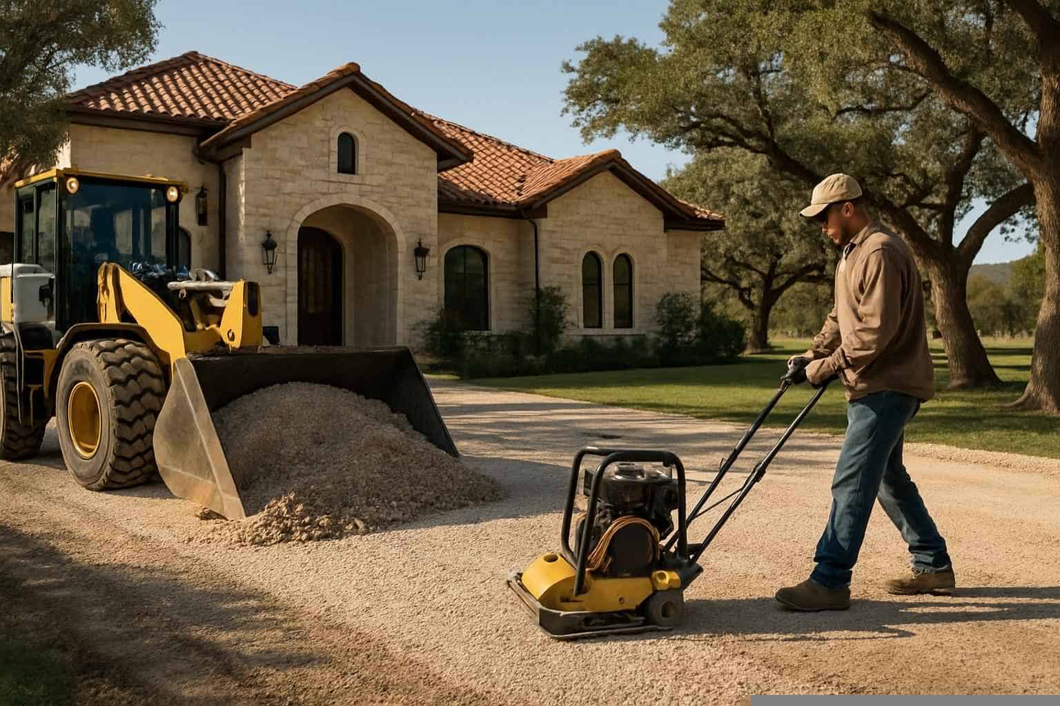 Driveway Base Prep in Medina Texas