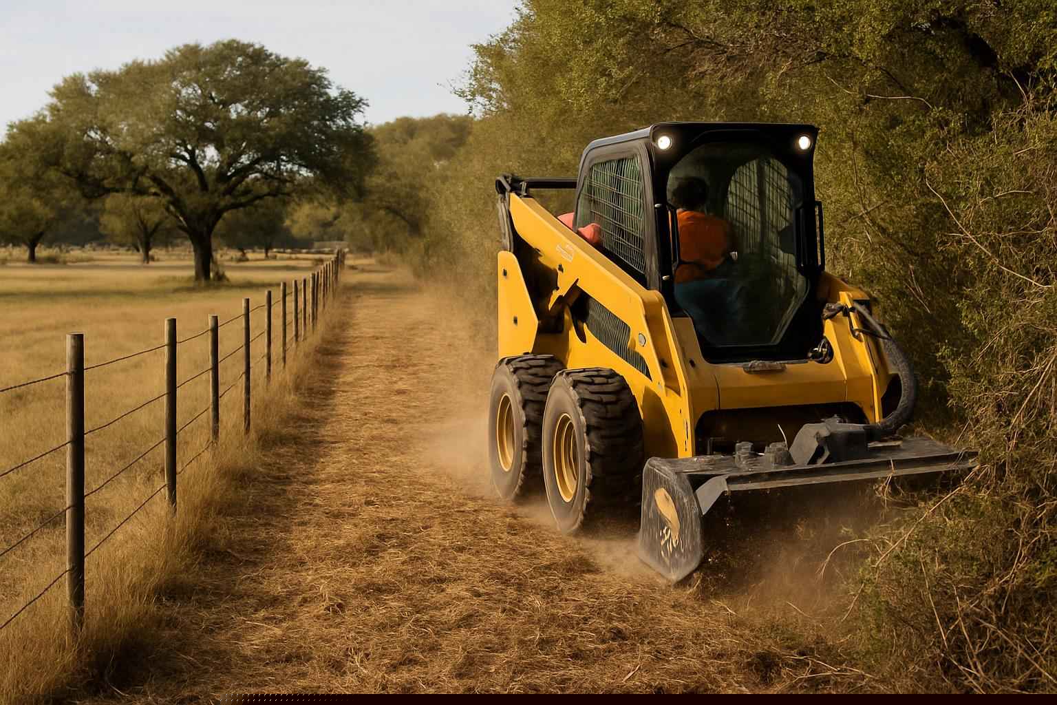 Fence Line Brush Clearing in Medina Texas