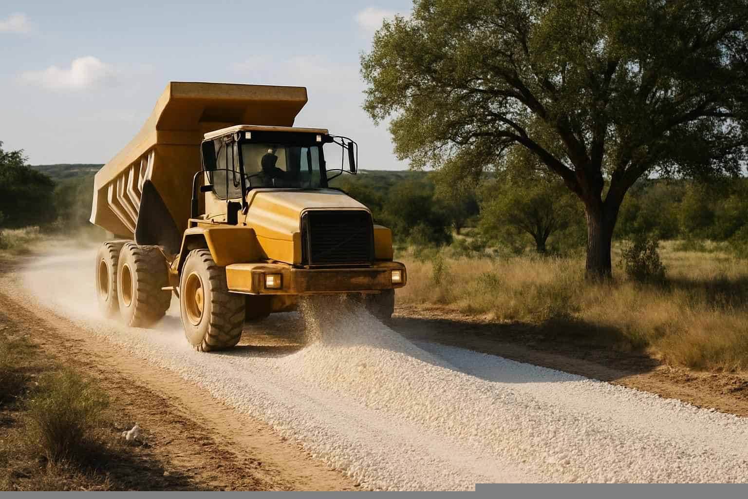 Gravel Road Building In Pipe Creek Texas