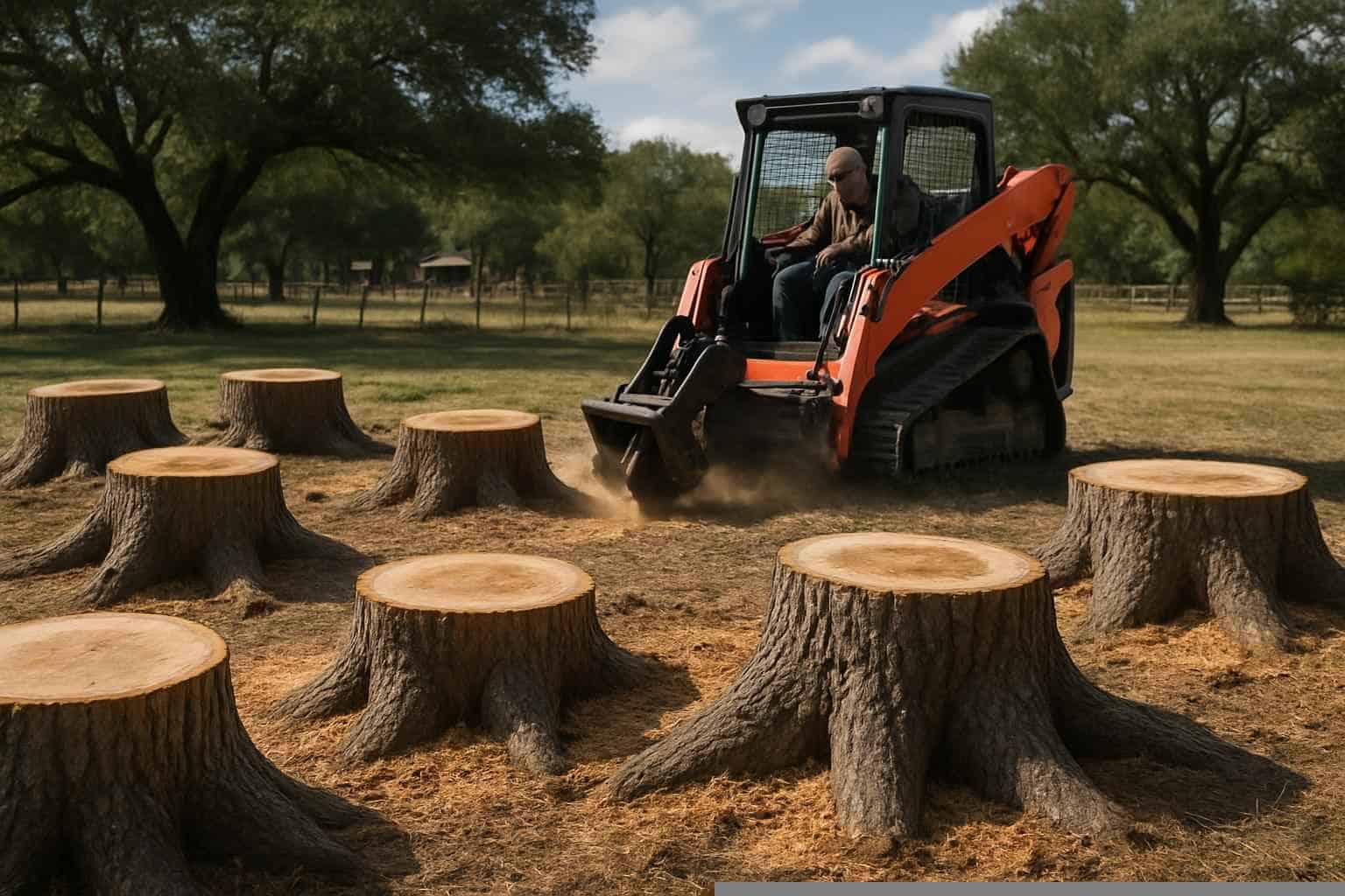 Stump Grinding In Pipe Creek Texas 6 Multiple Stumps Same Day in Pipe Creek Texas