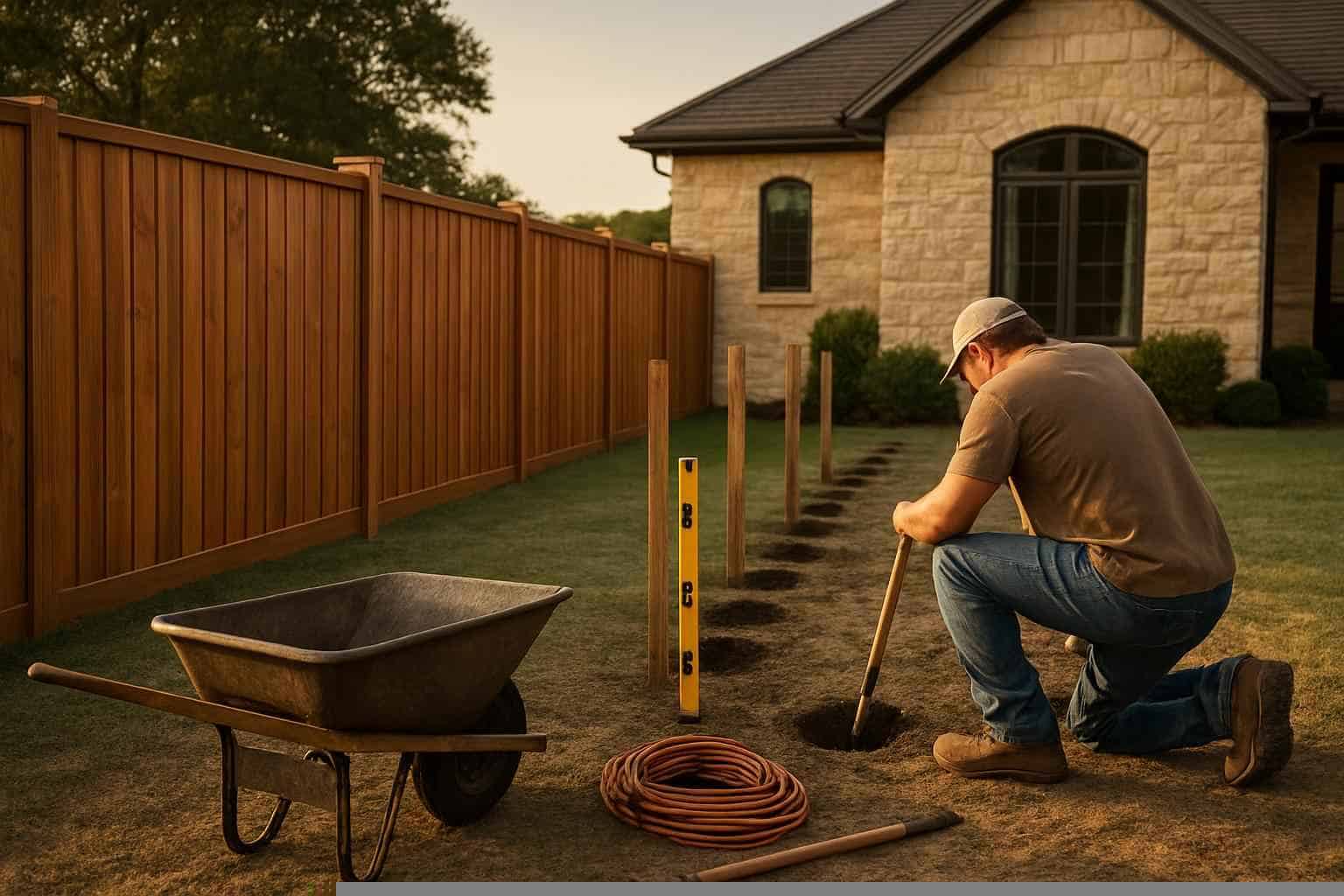 New Fence Installation Prep in Mason Texas