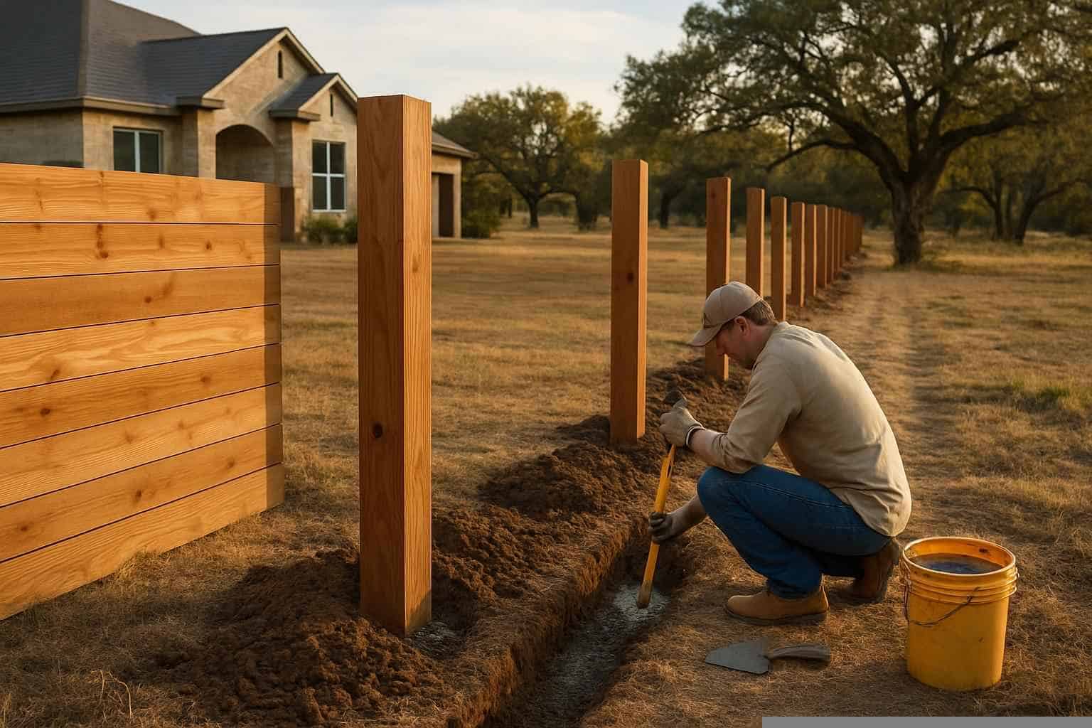 New Fence Installation Prep in Pipe Creek Texas