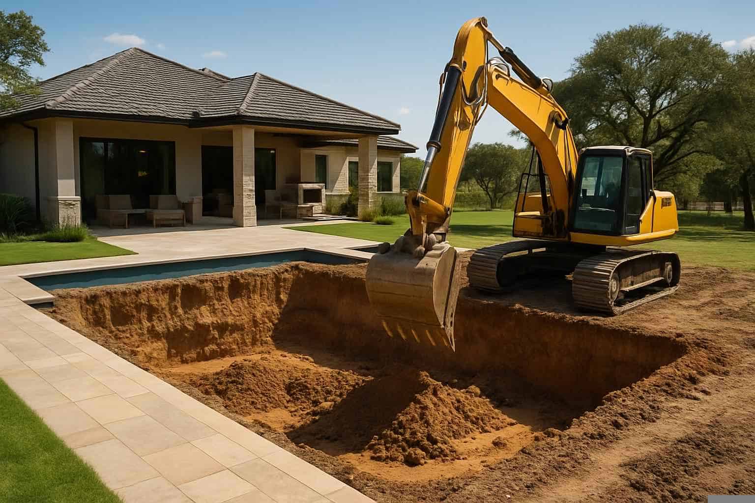 New Pool Dig in Pipe Creek Texas