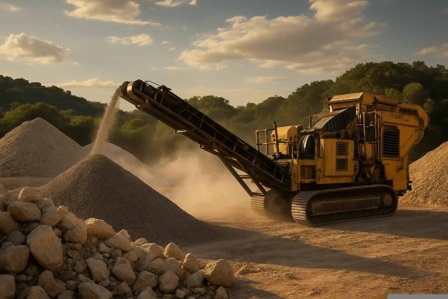 On Site Rock Crushing in Pipe Creek Texas