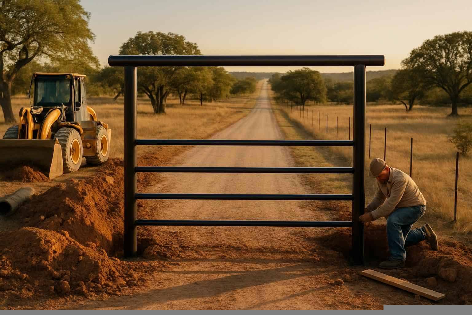 Gates And Cattle Guards In Mason Texas 2 Pipe Entrance Construction in Mason Texas