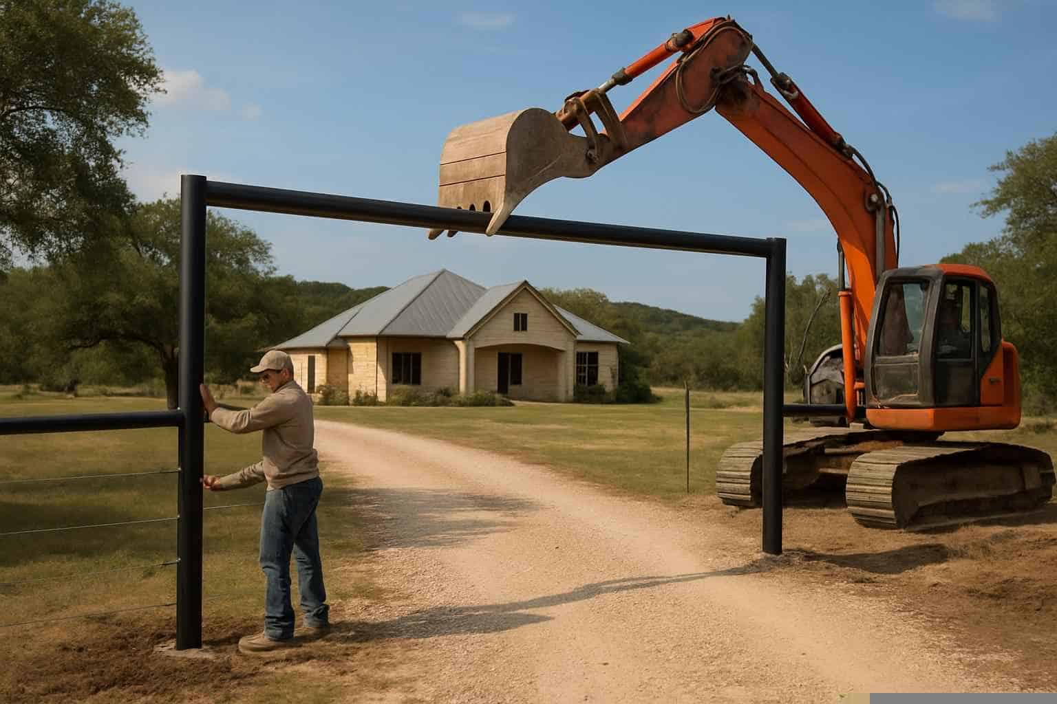 Pipe Entrance Construction In Pipe Creek Texas