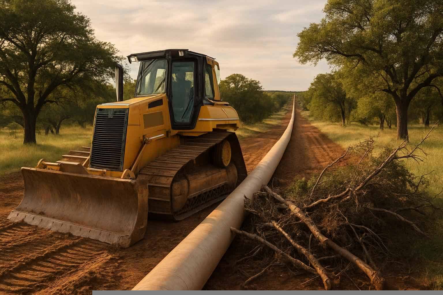 Pipeline ROW Clearing in Mason Texas