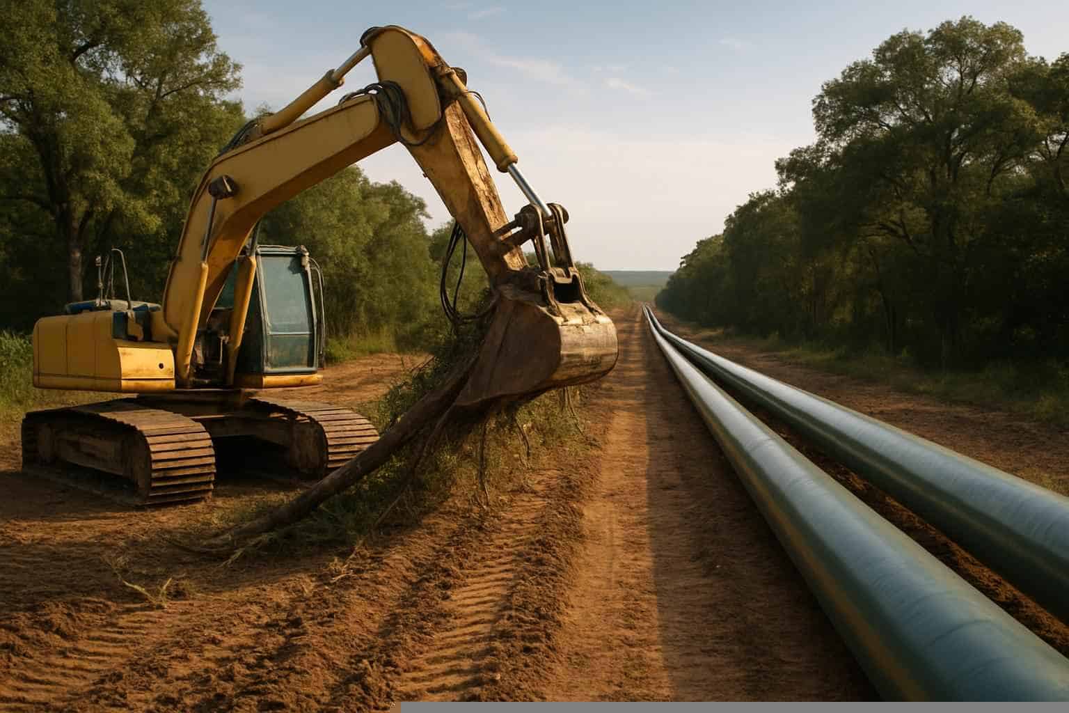 Pipeline ROW Clearing in Pipe Creek Texas