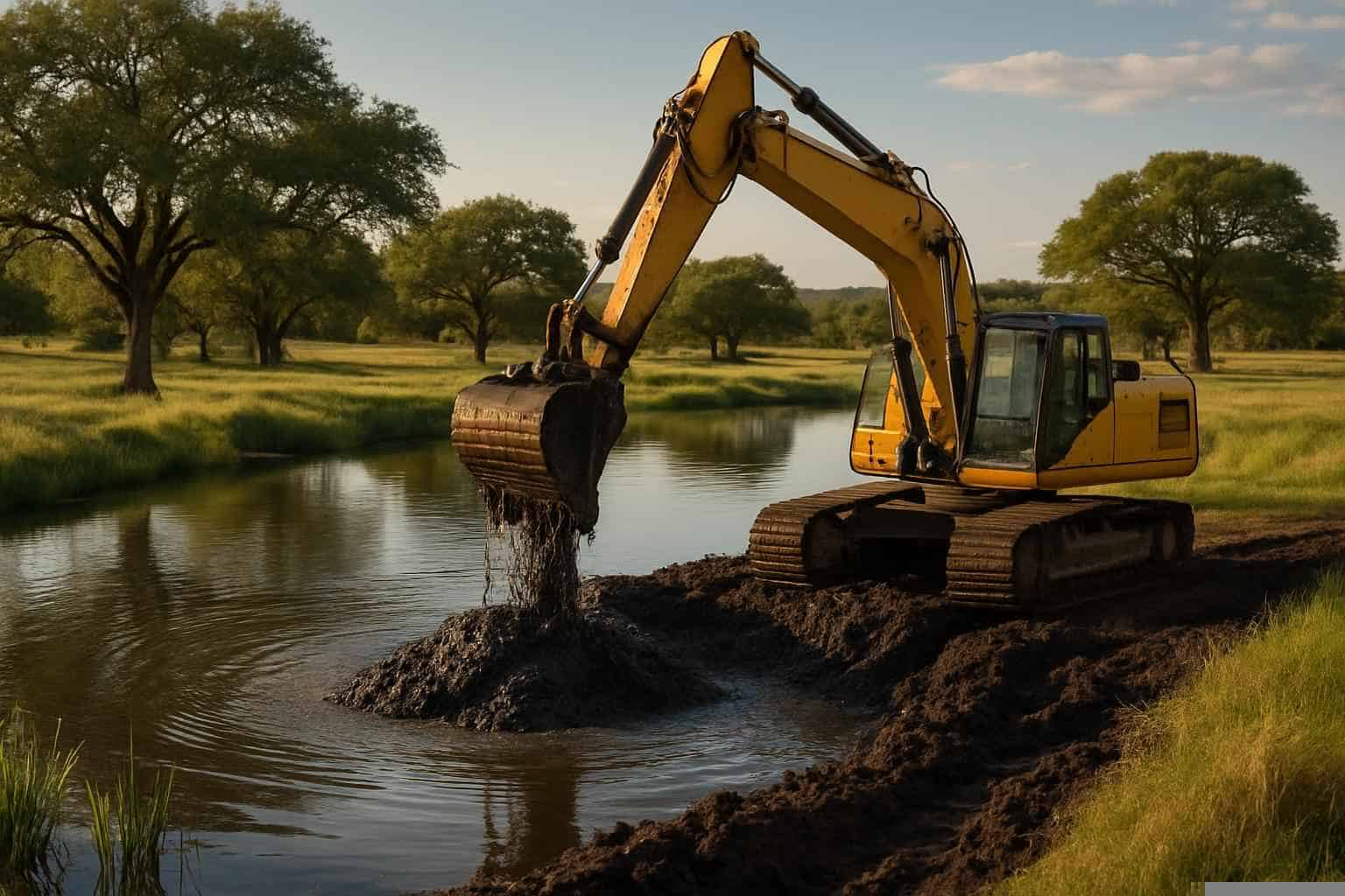Ranch Pond Excavation In Mason Texas 4 Pond Dredging and Silt Removal in Mason Texas