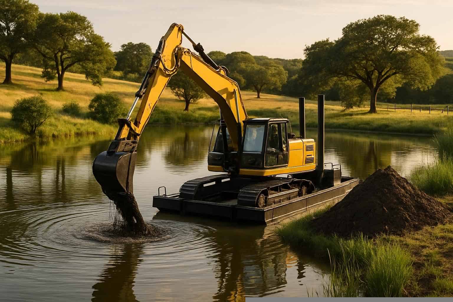Pond Dredging and Silt Removal in Pipe Creek Texas