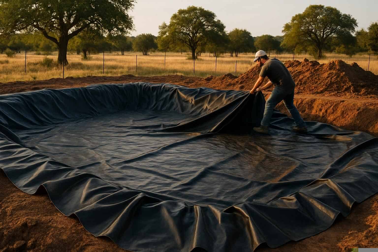 Ranch Pond Excavation In Mason Texas 2 Pond Liner Prep in Mason Texas