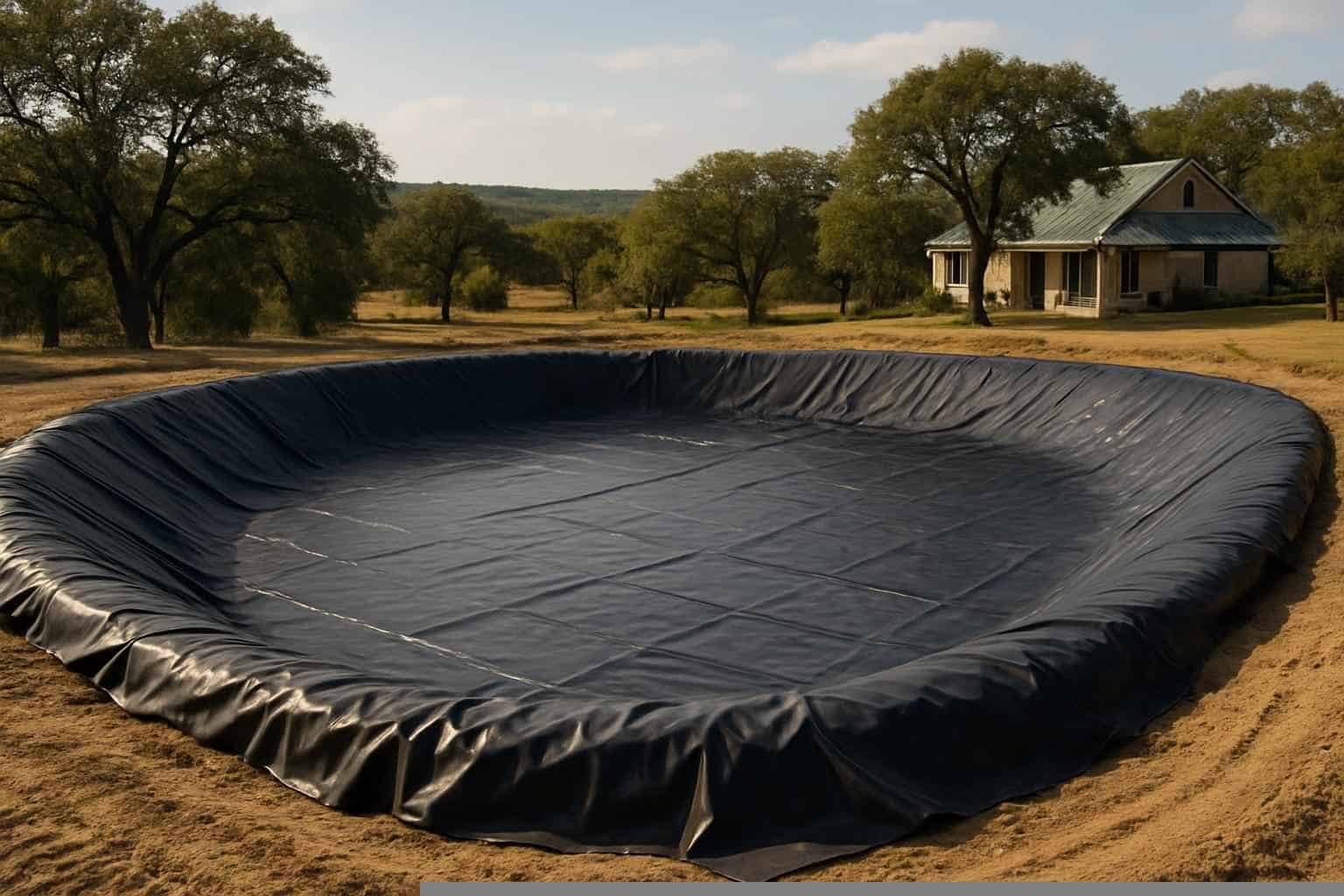 Pond Liner Prep in Pipe Creek Texas