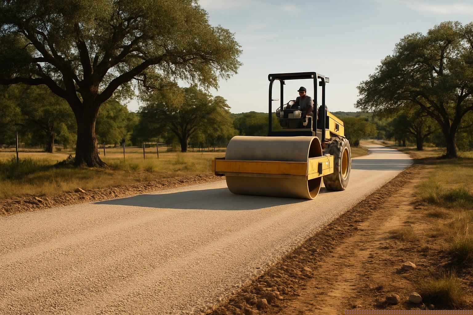 Ranch Road Construction In Pipe Creek Texas 2 Road Base Build in Pipe Creek Texas