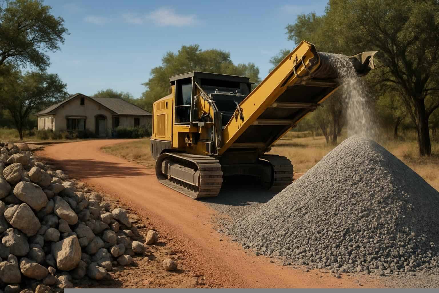 Rock Crushing for Driveways in Mason Texas