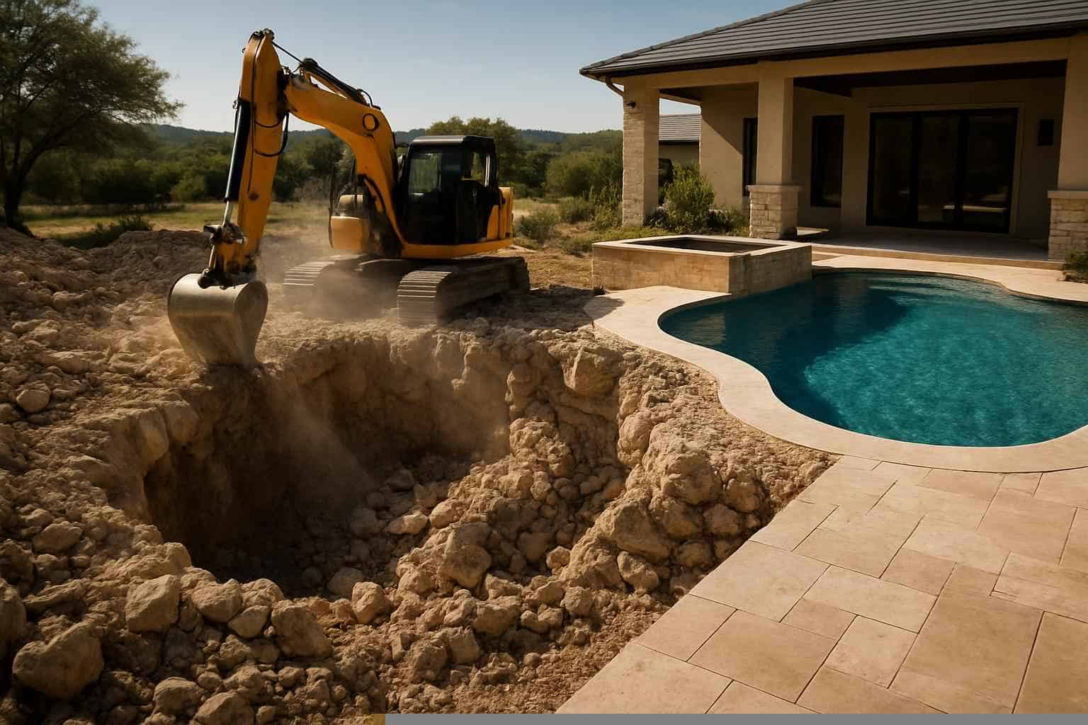 Rock Excavation For Pools In Mason Texas