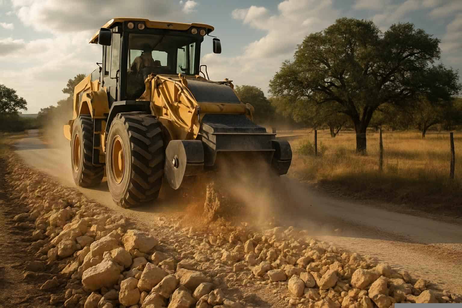 Ranch Road Construction In Mason Texas 3 Rock Milling for Roads in Mason Texas