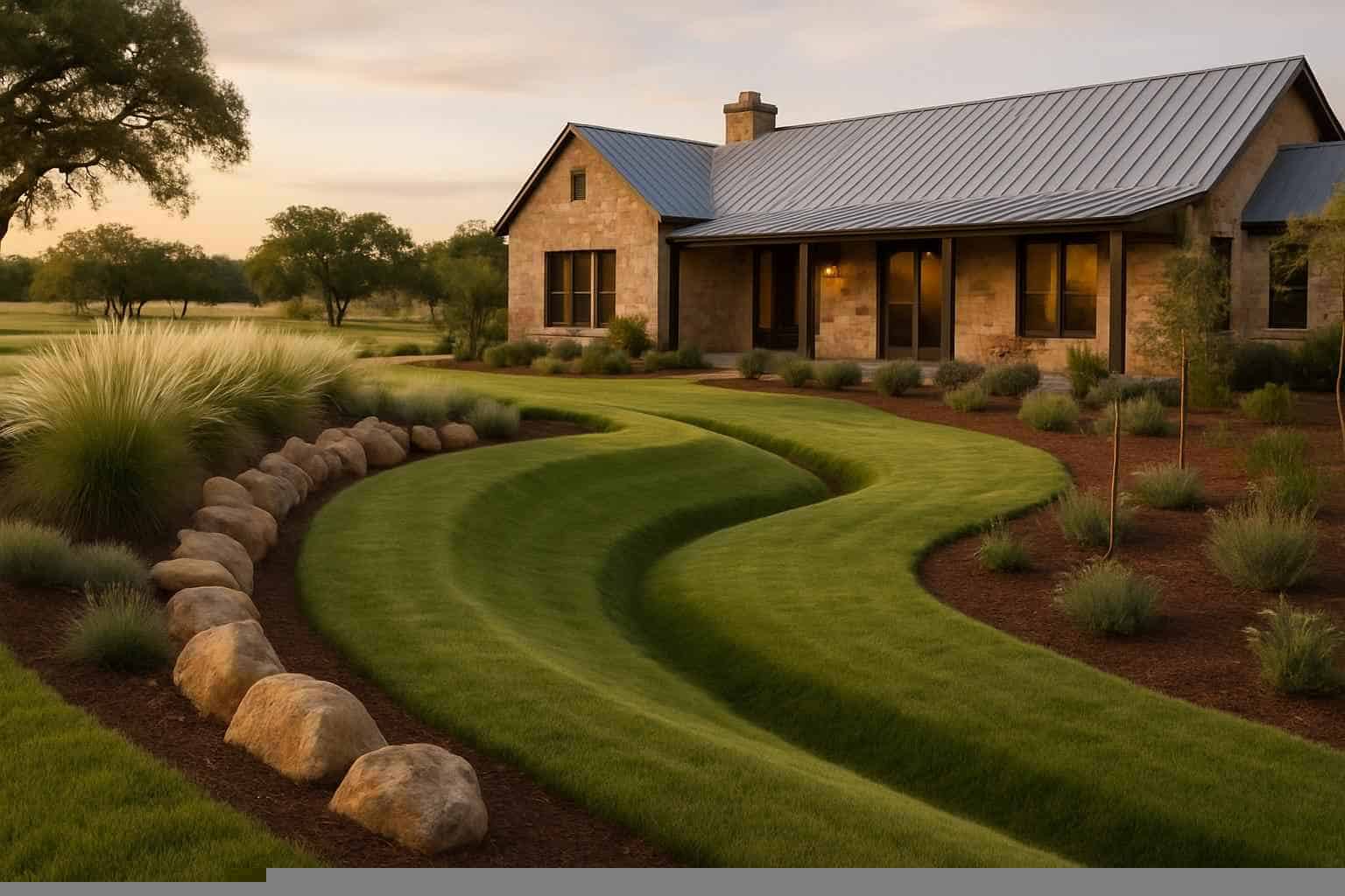 Drainage Solutions In Mason Texas 3 Swales and Berms in Mason Texas