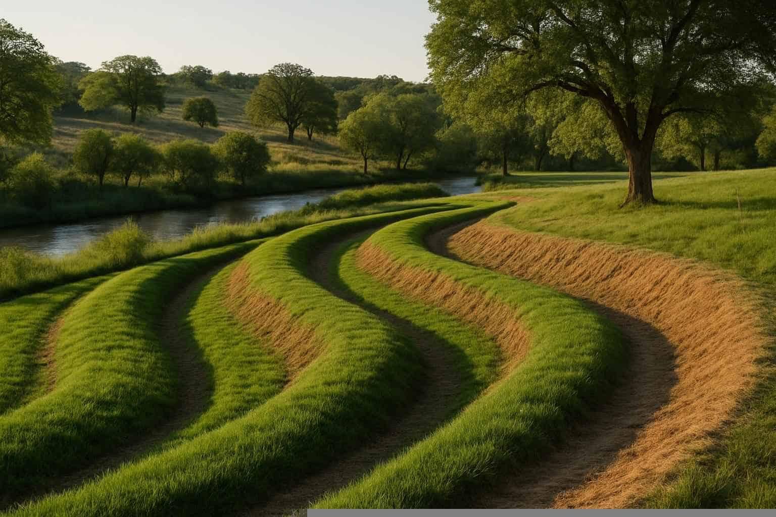 Drainage Solutions In Pipe Creek Texas 3 Swales and Berms in Pipe Creek Texas