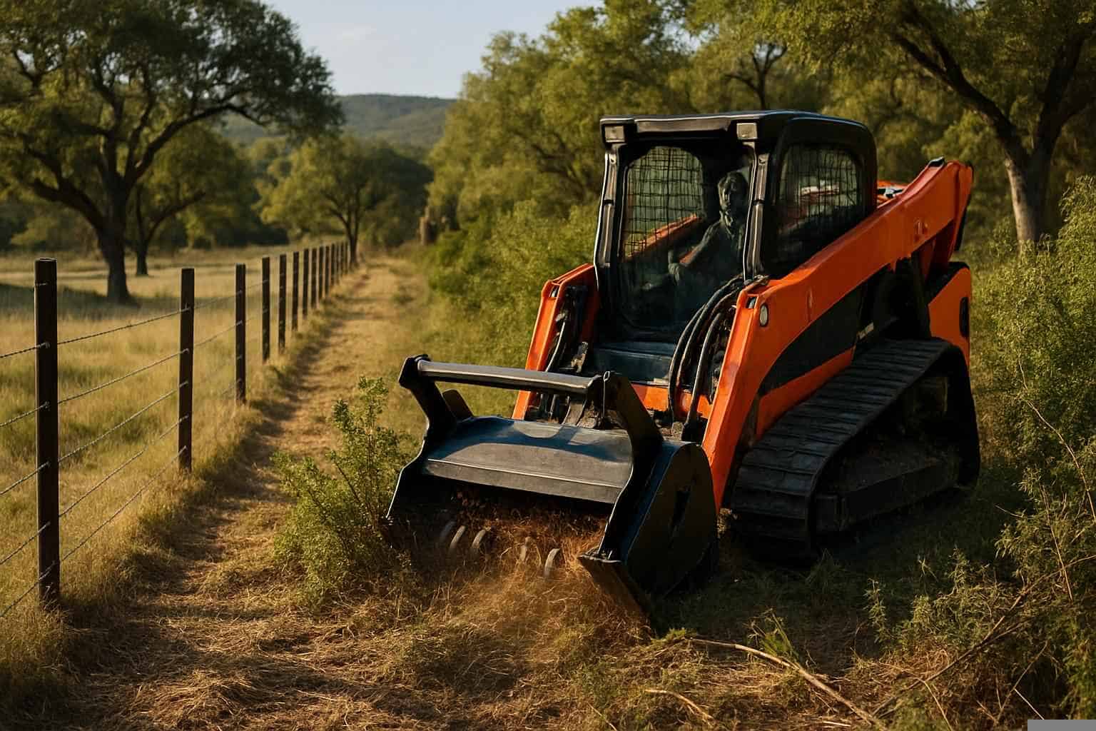 Underbrush Fence Clearing in Pipe Creek Texas