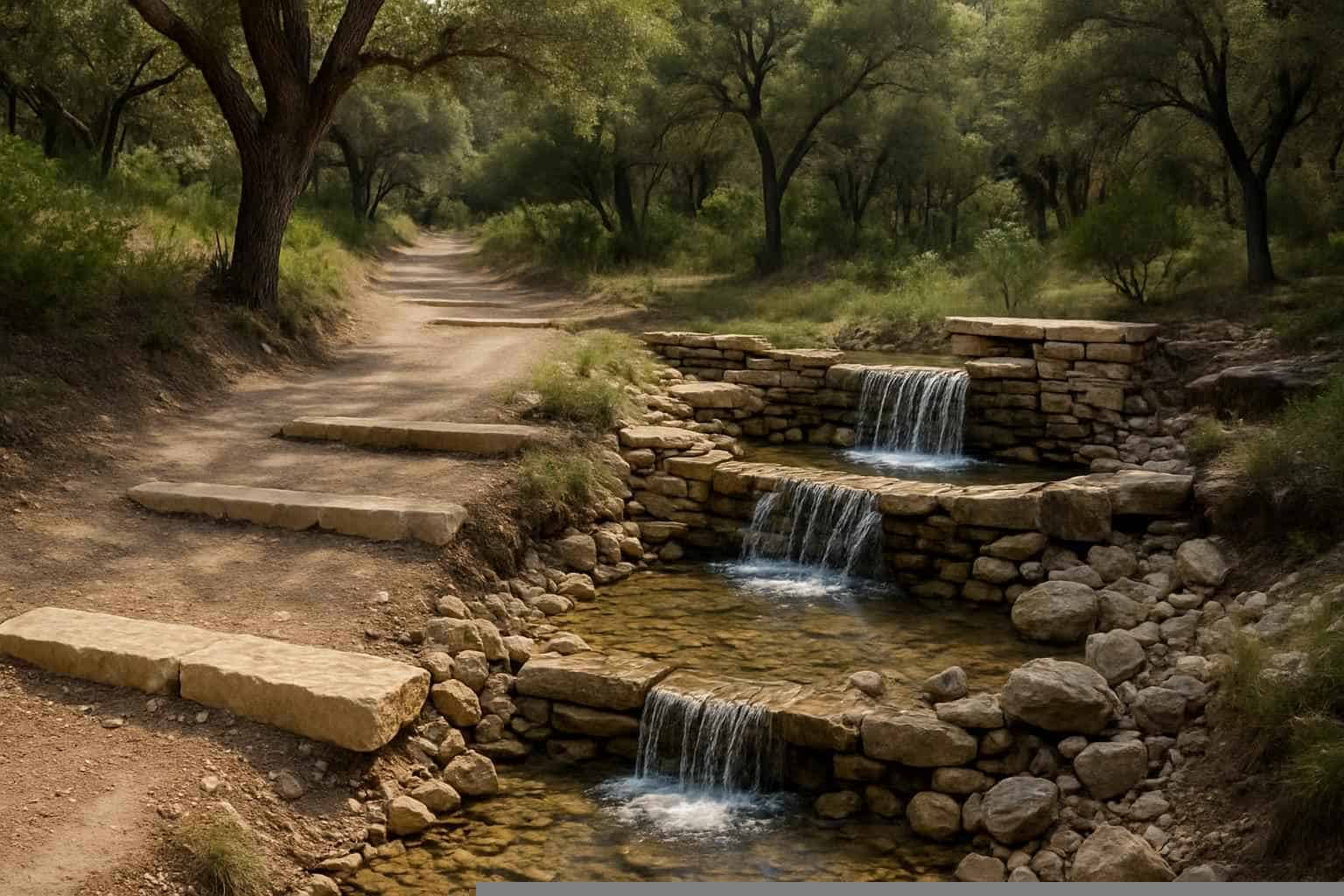 Erosion Control In Pipe Creek Texas 4 Water Bars and Check Dams in Pipe Creek Texas