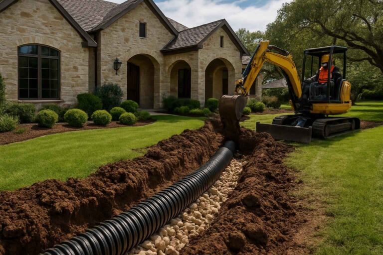 drainage system installation fredericksburg tx