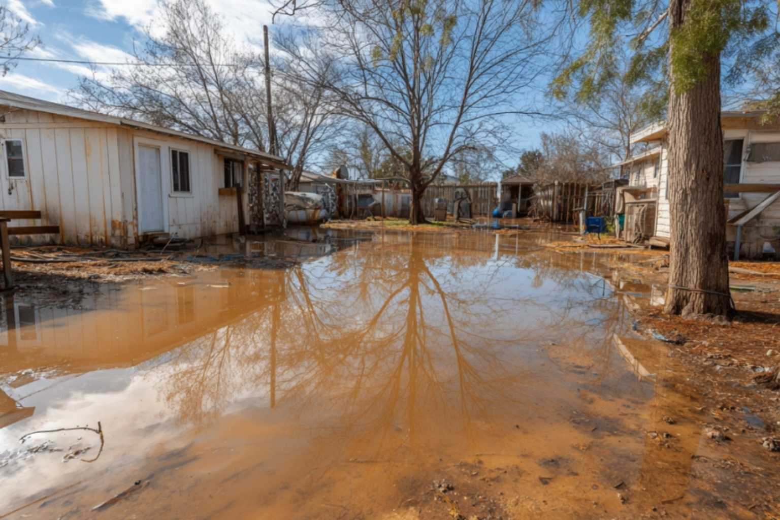 Flooded Yard Water Extraction and Cleanup Bandera