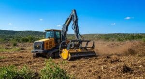 Forestry mulching machine clearing land in Texas, showcasing eco-friendly land management