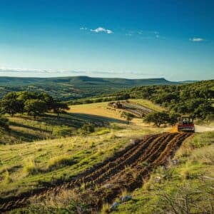 Ranch clearing in Fredericksburg TX with machinery and professionals transforming land