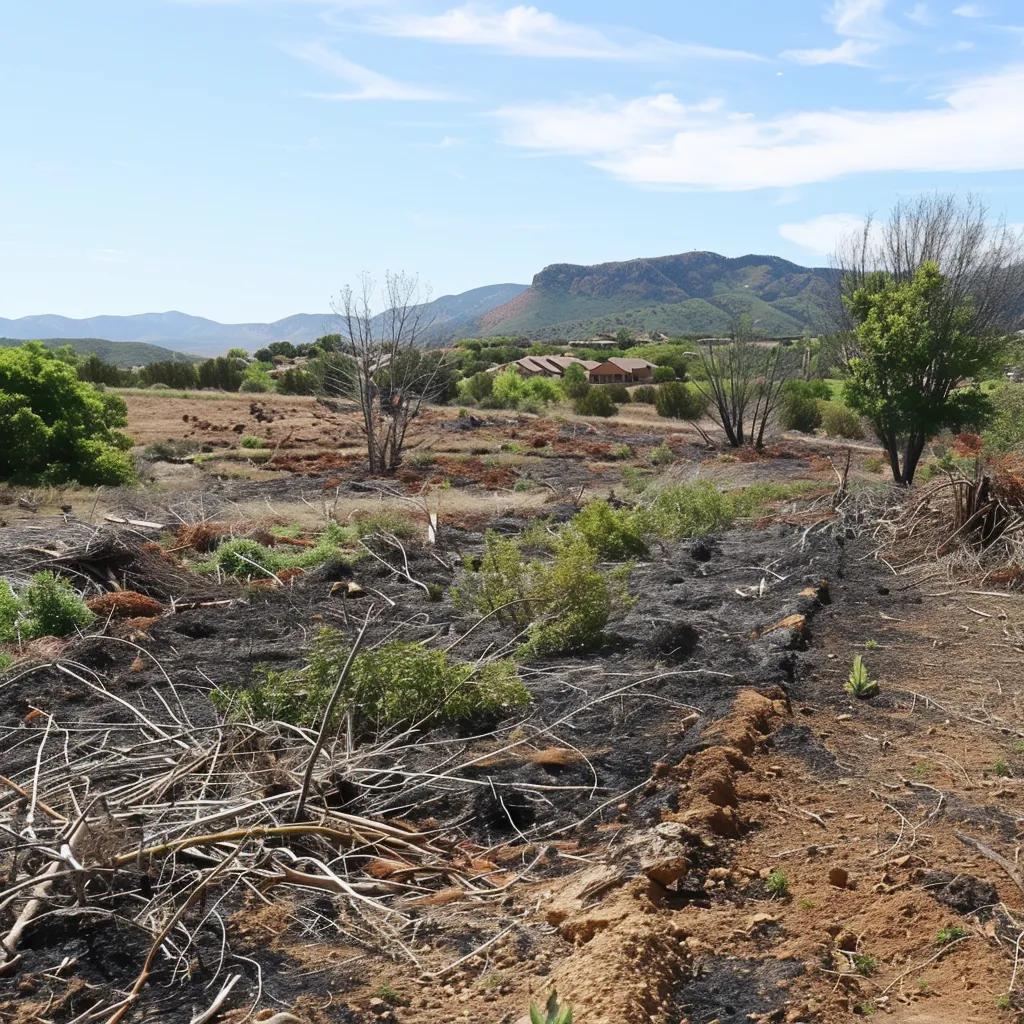 Cleared firebreak on a ranch enhancing safety and reducing wildfire risk