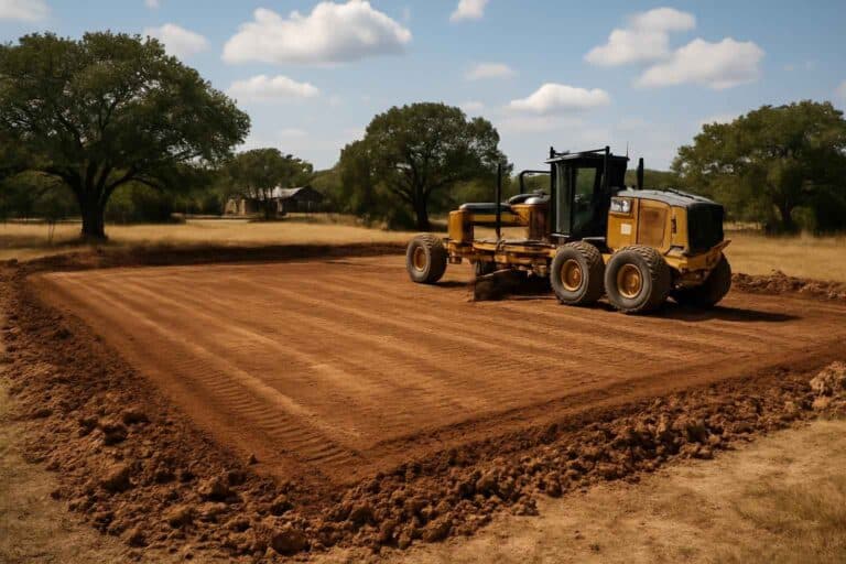 building pad prep in hye texas