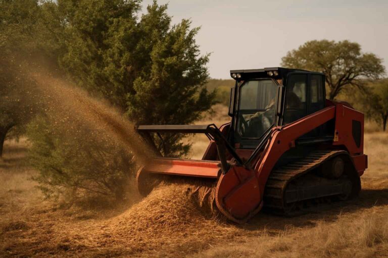 cedar eating mulching in hye texas