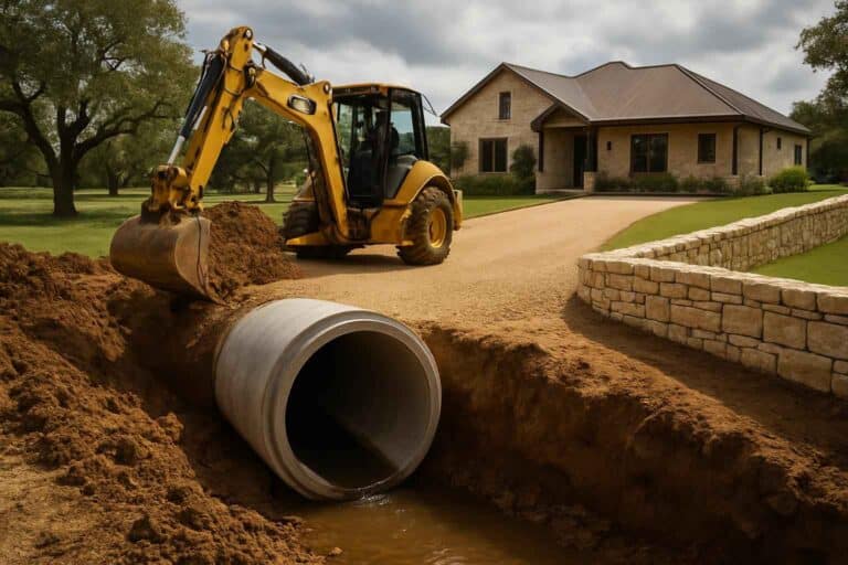 culvert sizing and install in stonewall texas