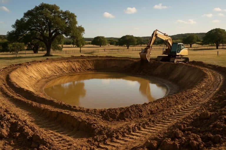 stock tank excavation in hye texas