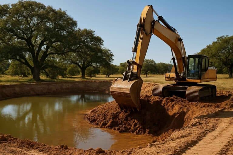 stock tank excavation in luckenbach texas