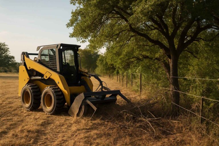 tree and brush fence clearing in hye texas