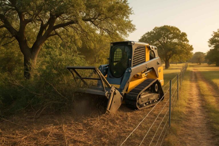 tree and brush fence clearing in luckenbach texas