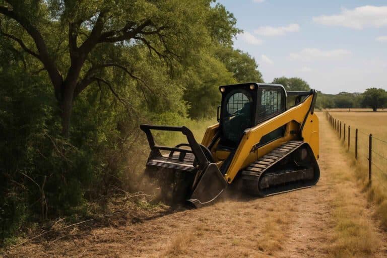 tree and brush fence clearing in stonewall texas