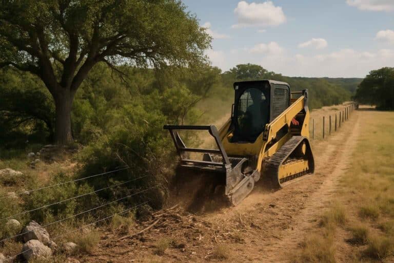 tree and brush fence clearing in kerrville texas