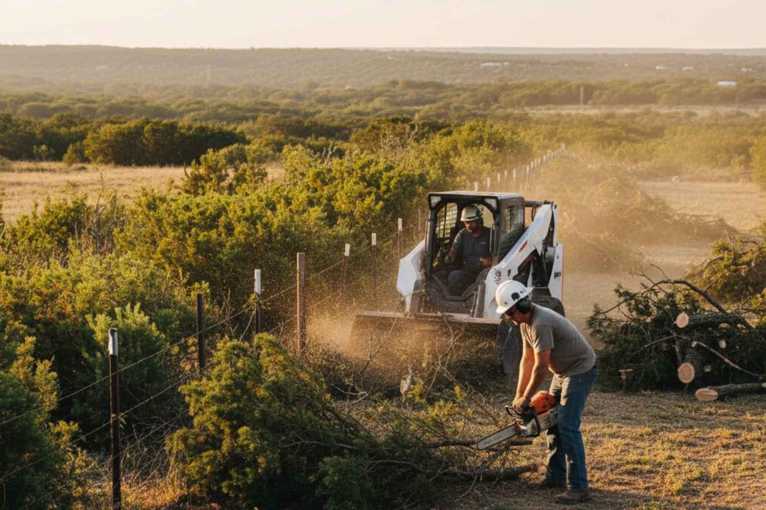 Cedar Fence Line Clearing In Camp Verde Texas