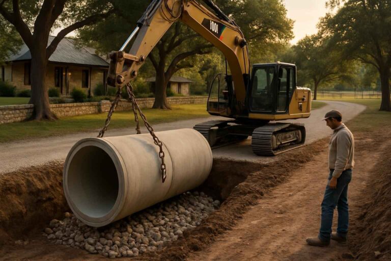 culvert sizing and install in sisterdale texas