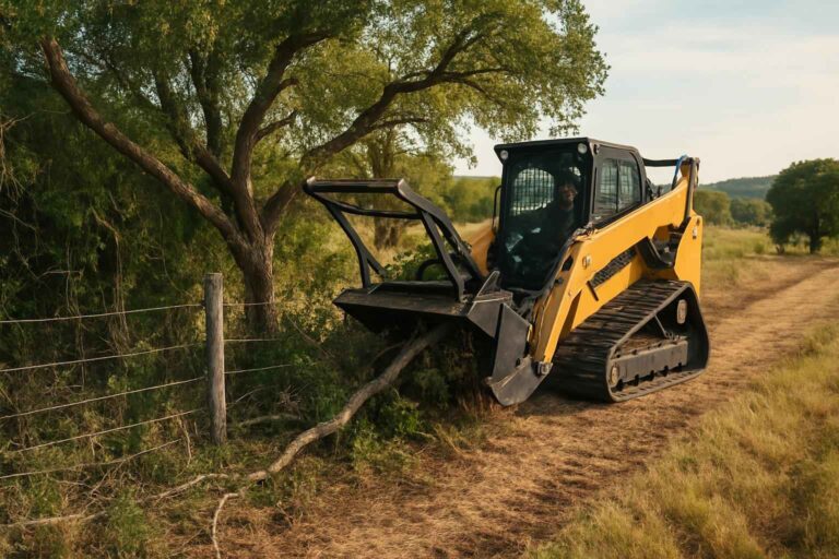 tree and brush fence clearing in sisterdale texas