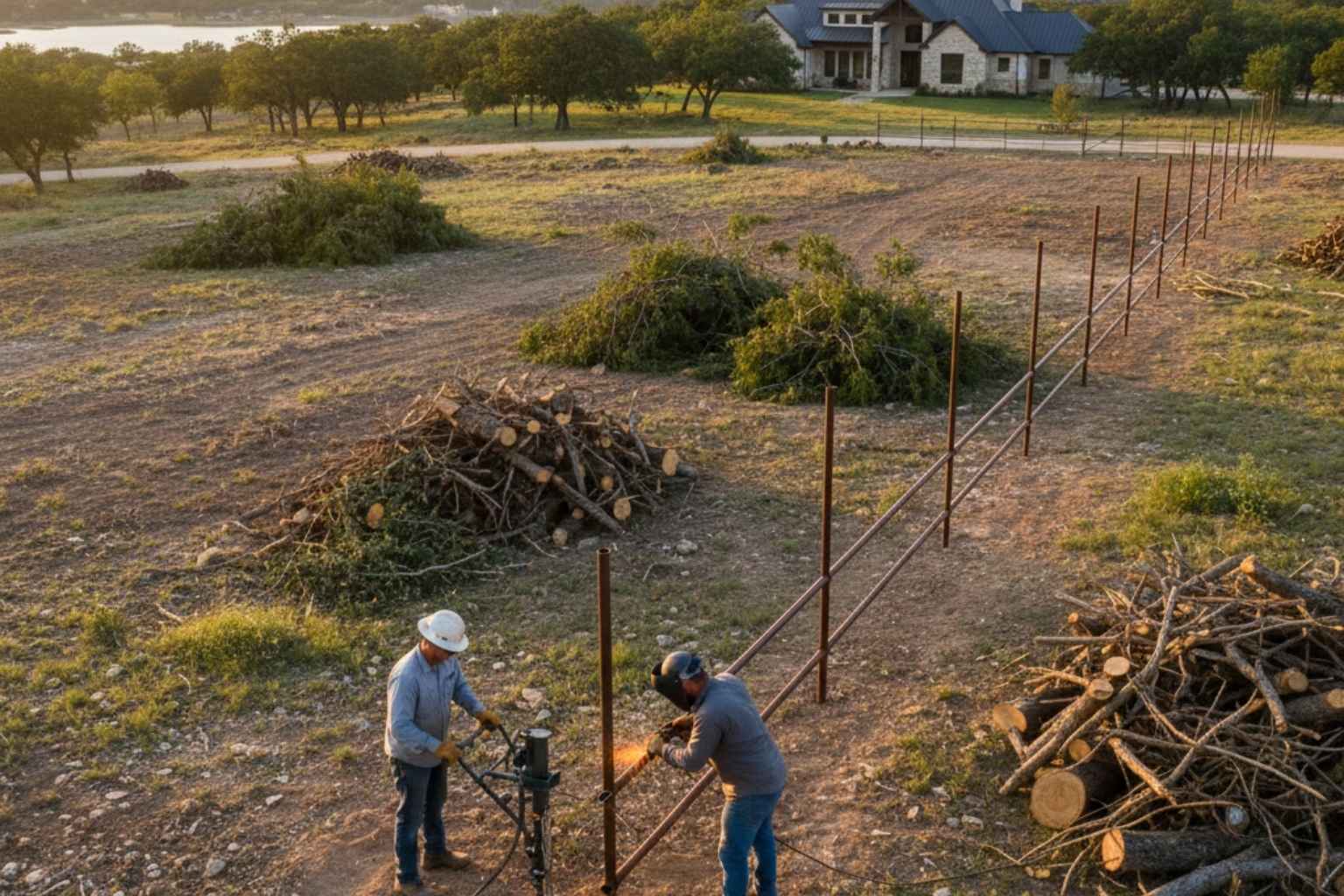 Pipe And Rail Fencing In Horseshoe Bay Texas